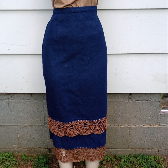 Vintage Tiered Blue Jean Dress - Picture 4 of 6
